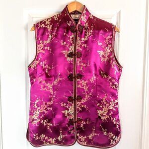Golden Dragon Embroidered Satin Chinese Brocade Vest